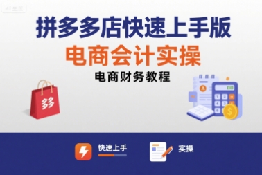 拼多多店快速上手版电商会计实操-电商财务教程-入圈