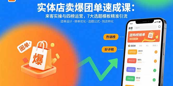 （15834期）实体店卖爆团单速成课：来客实操与四榜运营，7大选题模板精准引流-入圈