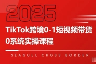 TikTok跨境0-1短视频带货，系统拆解TikTok跨境带货全链路，实现跨境可持续盈利-入圈