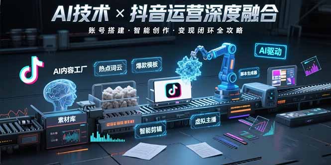 （15630期）AI技术与抖音运营的深度融合应用：涵盖账号搭建、内容创作、收益变现等-入圈