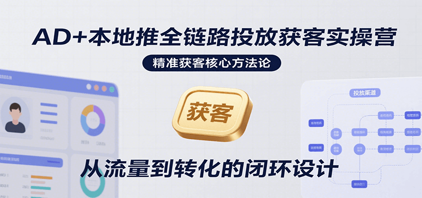 AD+本地推全链路投放获客实操营，快速掌握精准获客技巧，当天投放当天转化高效营销-入圈