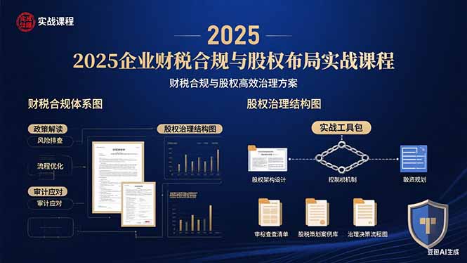 （15802期）2025企业财税合规与股权布局的实战课程：财税合规与股权高效治理方案-入圈