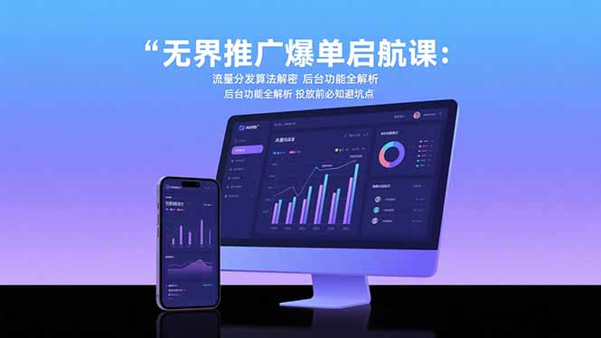 （15567期）无界推广爆单启航课：流量分发算法解密 后台功能全解析 投放前必知避坑点-入圈