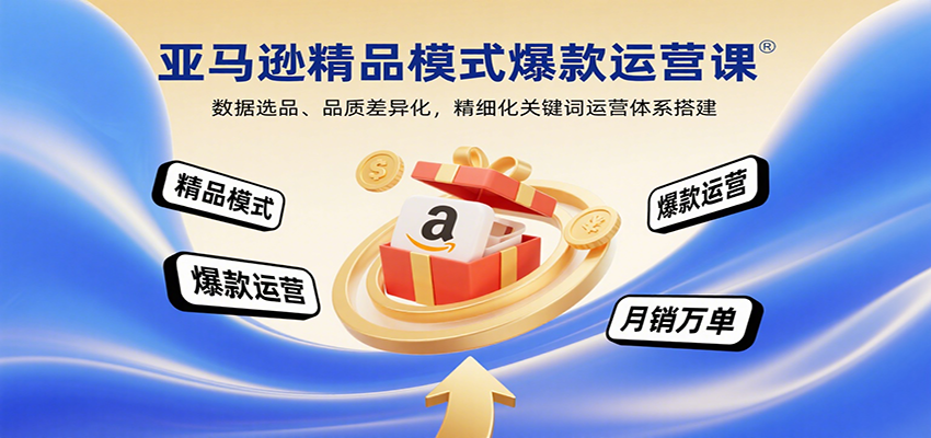 亚马逊精品模式爆款运营课：数据选品、品质差异化，精细化关键词运营体系搭建-入圈