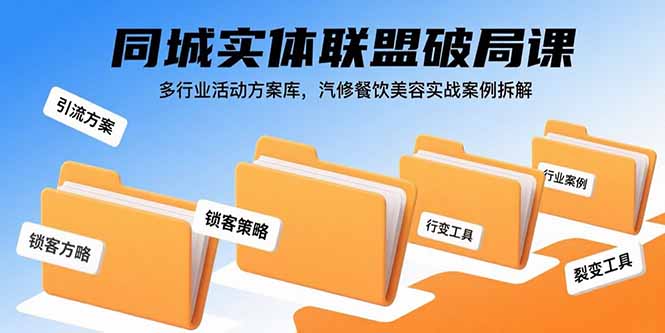 （15833期）同城实体联盟破局课，多行业活动方案库，汽修餐饮美容实战案例拆解-入圈