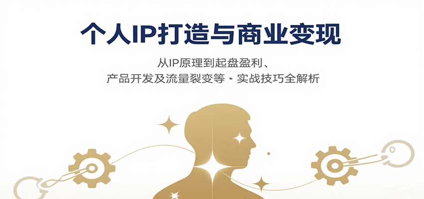个人IP打造与商业变现，从IP原理到起盘盈利、产品开发及流量裂变等实战技巧全解析-入圈