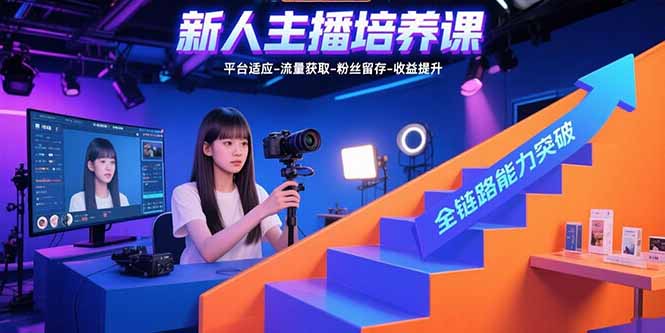 （15701期）新人主播培养课：平台适应-流量获取-粉丝留存-收益提升 全链路能力突破-入圈
