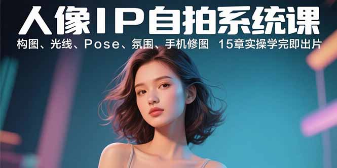 （15920期）人像IP自拍系统课：构图、光线、Pose、氛围、手机修图 15章实操学完即出片-入圈