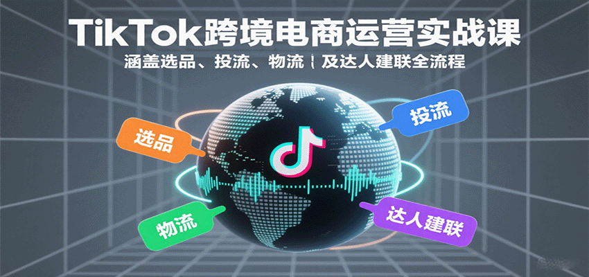 TikTok跨境电商运营实战课：涵盖选品、投流、物流及达人建联全流程-入圈