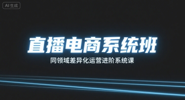 直播电商系统班，同领域差异化运营进阶系统课-入圈