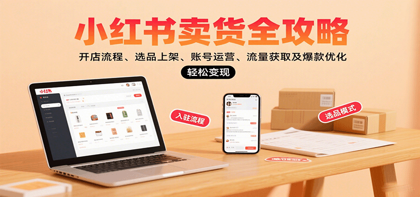 小红书卖货全攻略：开店流程、选品上架、账号运营、流量获取及爆款优化，轻松变现-入圈