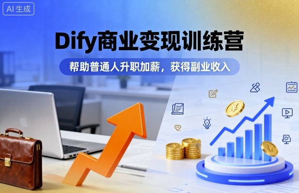 Dify商业变现训练营，帮助普通人升职加薪，获得副业收入-入圈
