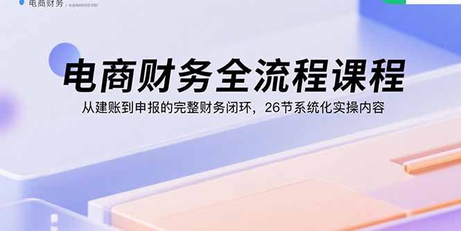 （15893期）电商财务全流程课程：从建账到申报的完整财务闭环，26节系统化实操内容-入圈