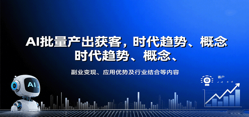 AI批量产出获客，时代趋势、概念、副业变现、应用优势及行业结合等内容-入圈