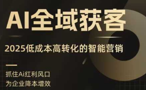 AI全域获客实训营，2025低成本高转化的智能营销，精准找客，高效营销-入圈