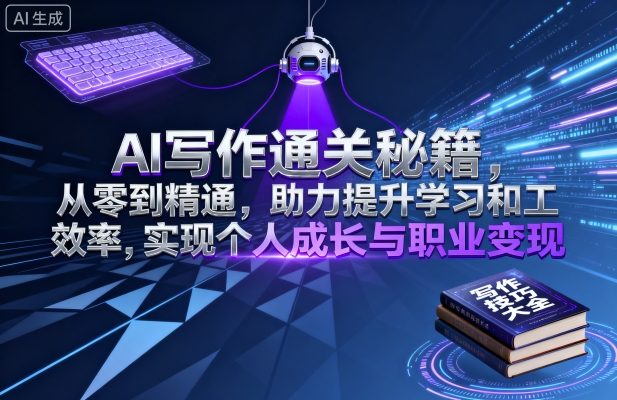 AI写作通关秘籍，从零到精通，助力提升学习和工作效率，实现个人成长与职业变现-入圈