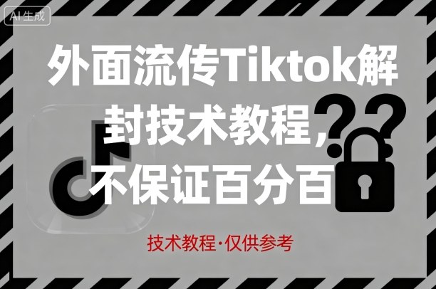 外面流传Tiktok解封技术教程，不保证百分百，具体自测-入圈