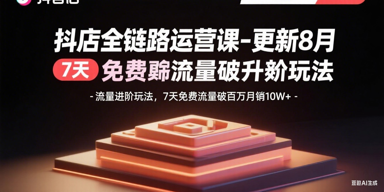 （15918期）抖店全链路运营课-更新8月：流量进阶玩法，7天免费流量破百万月销10W+-入圈
