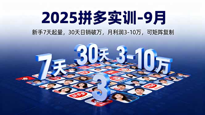 （16008期）2025拼多多实训-9月：新手7天起量,30天日销破万,月利润3-10万,可矩阵复制-入圈