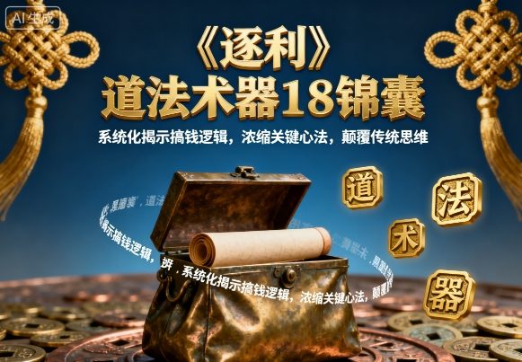 《逐利》道法术器18锦囊，系统化揭示搞钱逻辑，浓缩关键心法，颠覆传统思维-入圈