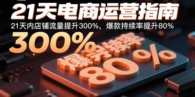 （15957期）21天电商运营指南：21天内店铺流量提升300%，爆款持续率提升80%-入圈