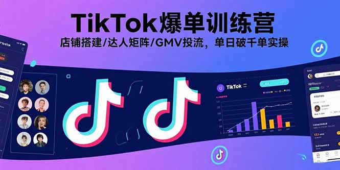 （15920期）TikTok爆单训练营，店铺搭建/达人矩阵/GMV投流，单日破千单实操-入圈