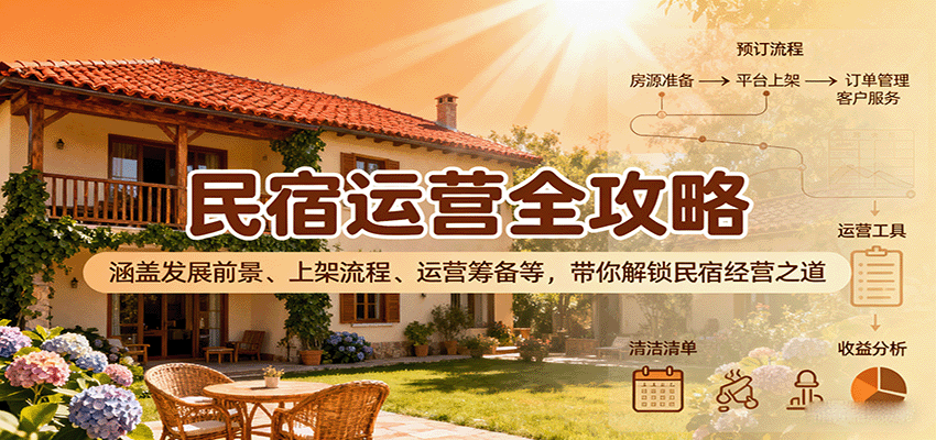 民宿运营全攻略：涵盖发展前景、上架流程、运营筹备等，带你解锁民宿经营之道-入圈