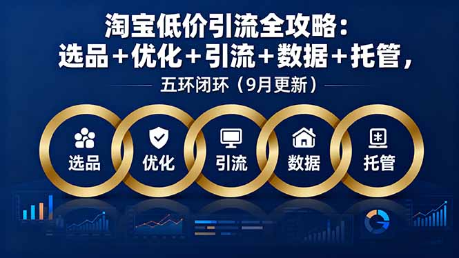 （16009期）淘宝低价引流全攻略：选品＋优化＋引流＋数据＋托管，五环闭环（9月更新）-入圈